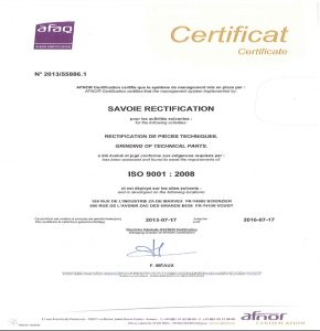 certification savoie rectification
